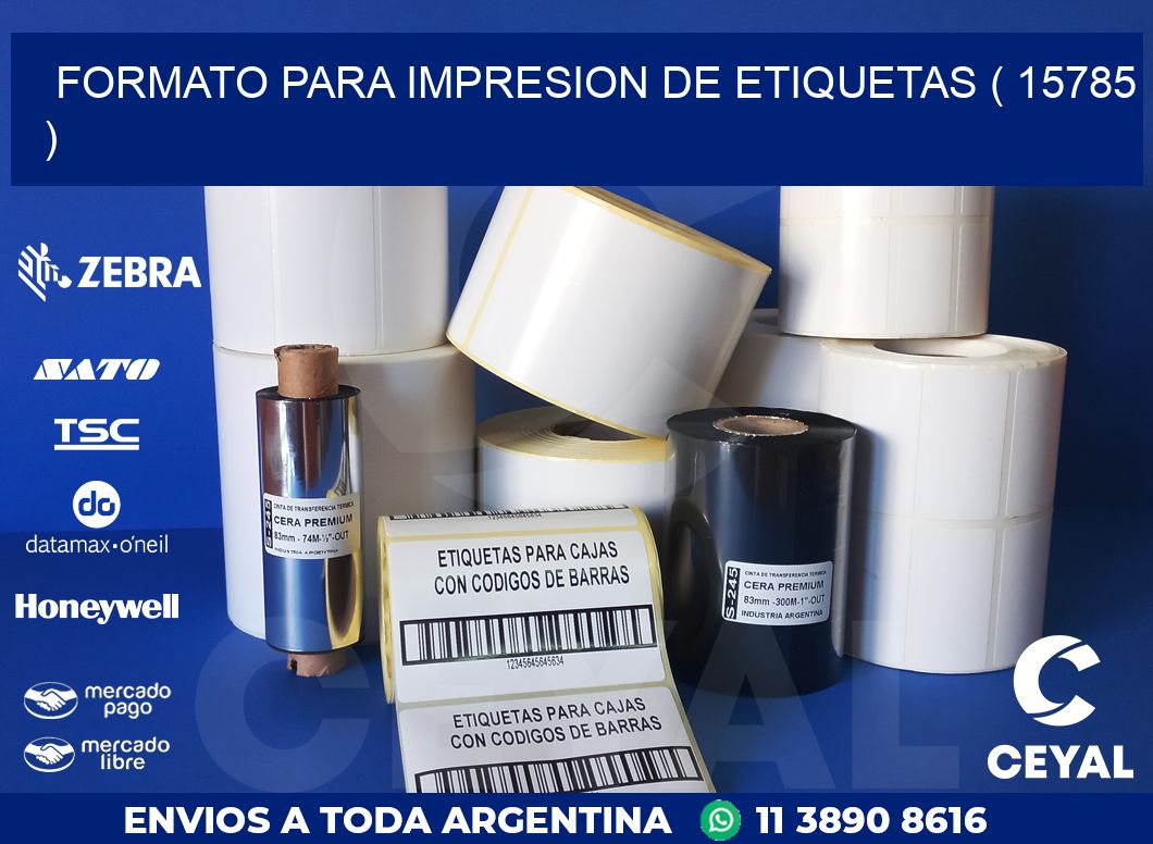 FORMATO PARA IMPRESION DE ETIQUETAS ( 15785 )