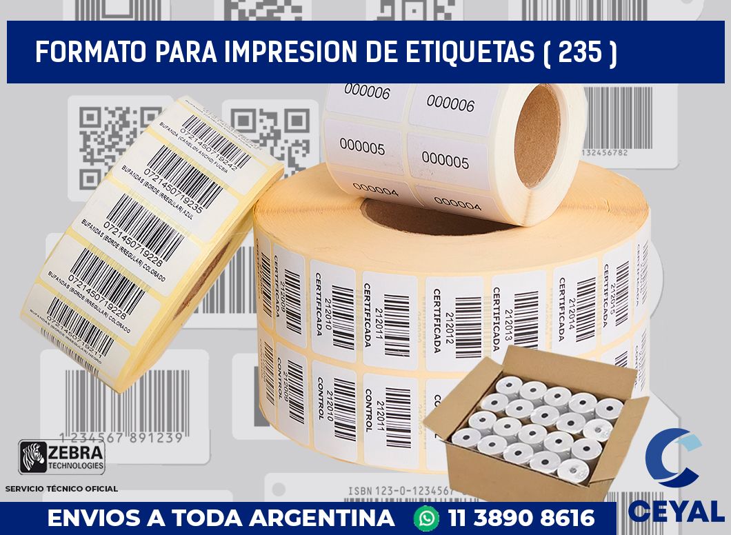 FORMATO PARA IMPRESION DE ETIQUETAS ( 235 )