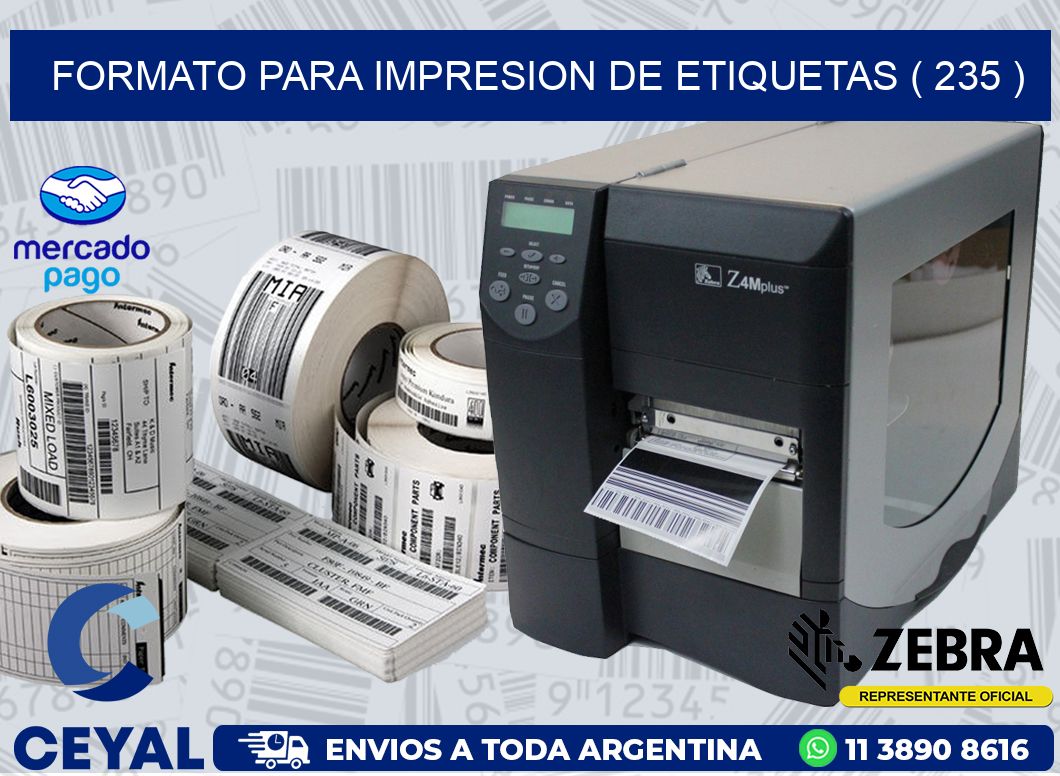 FORMATO PARA IMPRESION DE ETIQUETAS ( 235 )