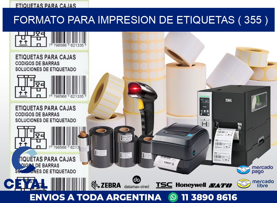 FORMATO PARA IMPRESION DE ETIQUETAS ( 355 )