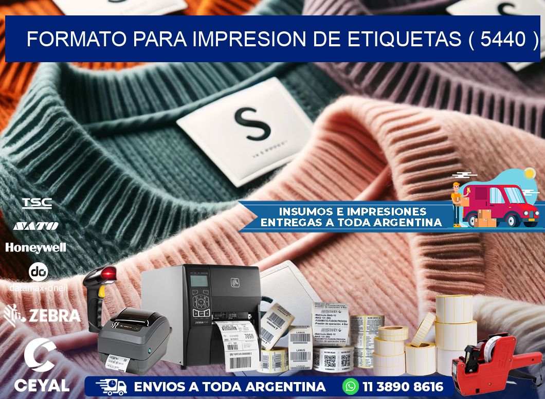 FORMATO PARA IMPRESION DE ETIQUETAS ( 5440 )