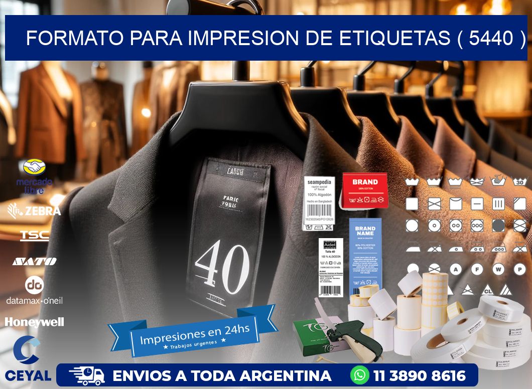 FORMATO PARA IMPRESION DE ETIQUETAS ( 5440 )