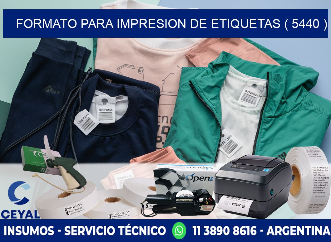FORMATO PARA IMPRESION DE ETIQUETAS ( 5440 )