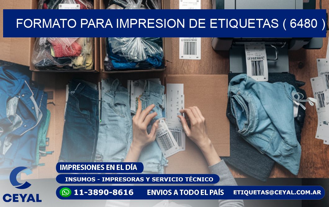 FORMATO PARA IMPRESION DE ETIQUETAS ( 6480 )