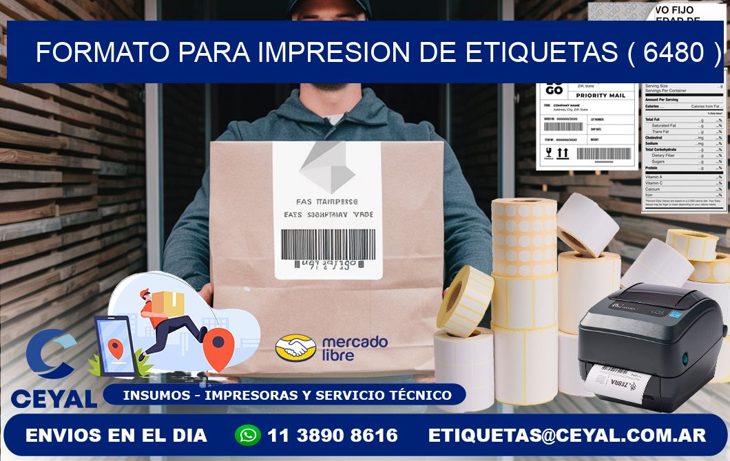 FORMATO PARA IMPRESION DE ETIQUETAS ( 6480 )
