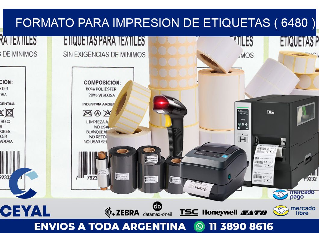 FORMATO PARA IMPRESION DE ETIQUETAS ( 6480 )