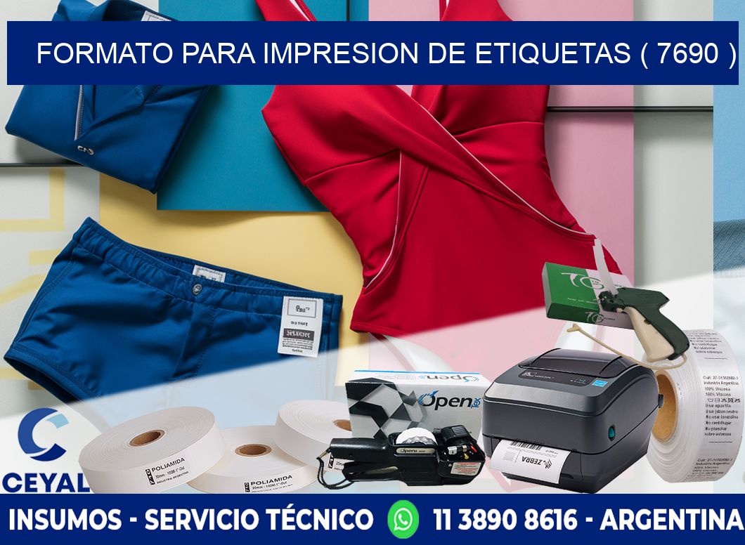 FORMATO PARA IMPRESION DE ETIQUETAS ( 7690 )