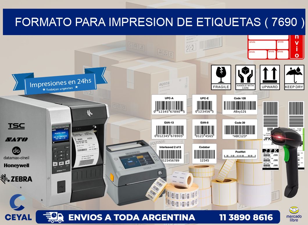 FORMATO PARA IMPRESION DE ETIQUETAS ( 7690 )