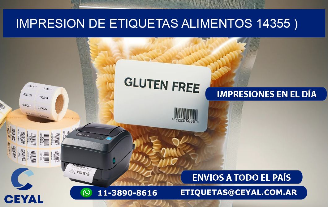 IMPRESION DE ETIQUETAS ALIMENTOS 14355 )