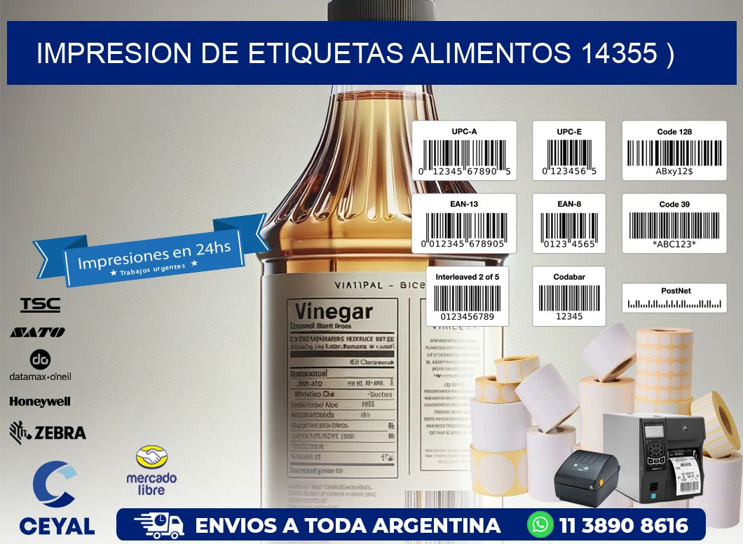IMPRESION DE ETIQUETAS ALIMENTOS 14355 )