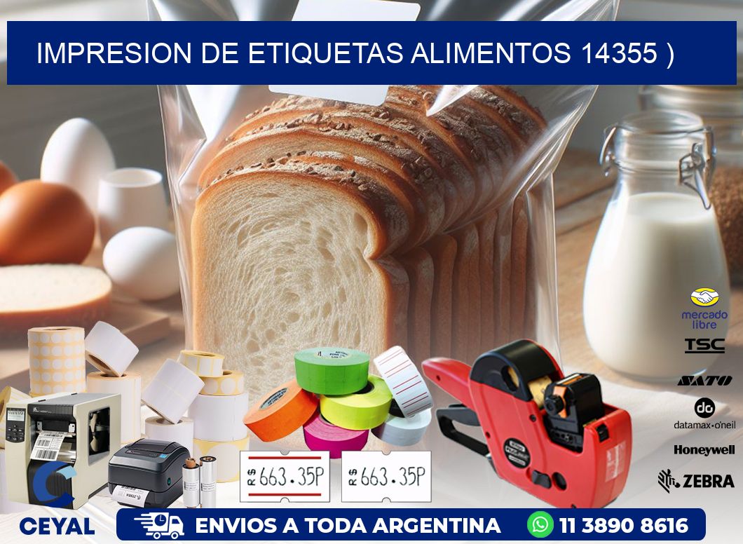 IMPRESION DE ETIQUETAS ALIMENTOS 14355 )