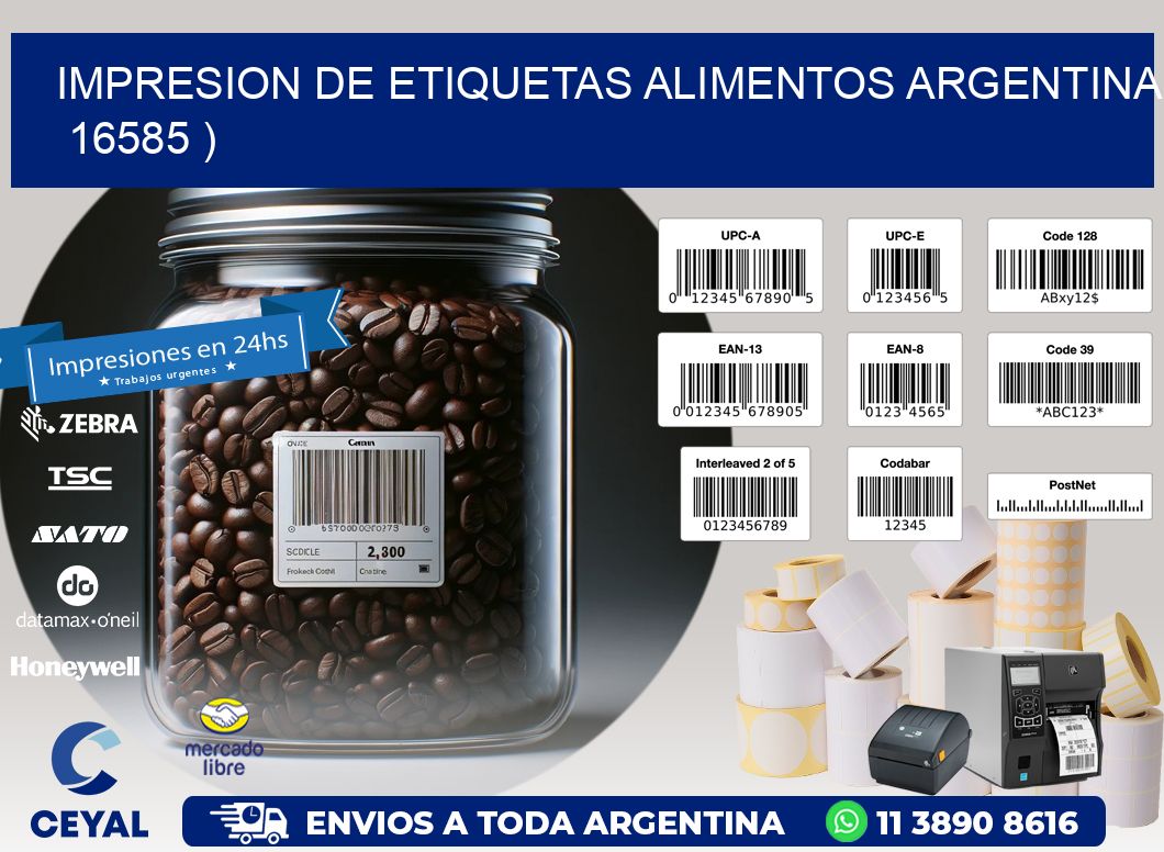 IMPRESION DE ETIQUETAS ALIMENTOS ARGENTINA   16585 )