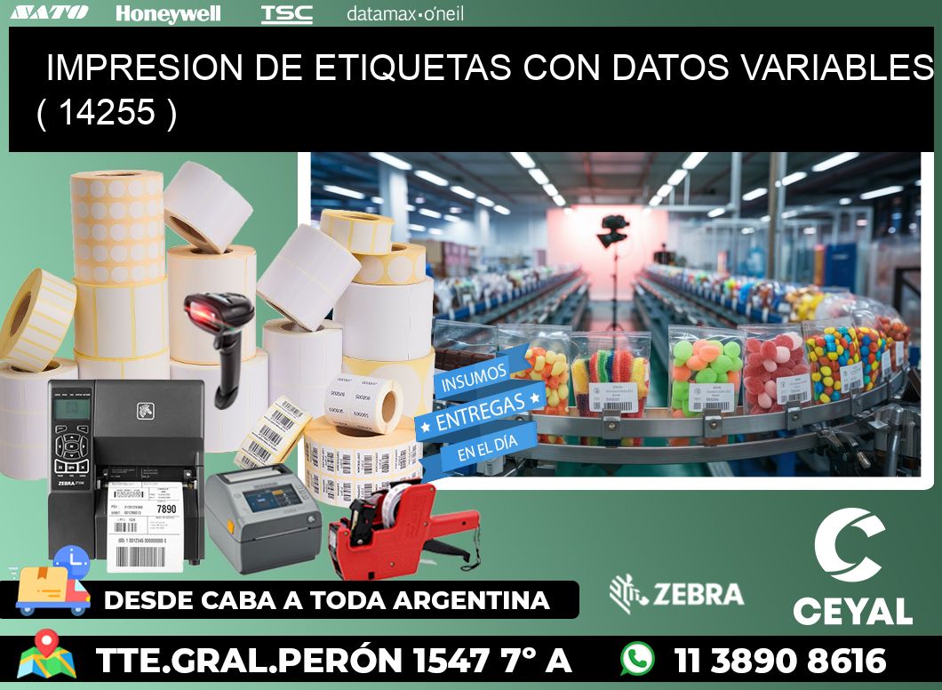 IMPRESION DE ETIQUETAS CON DATOS VARIABLES ( 14255 )
