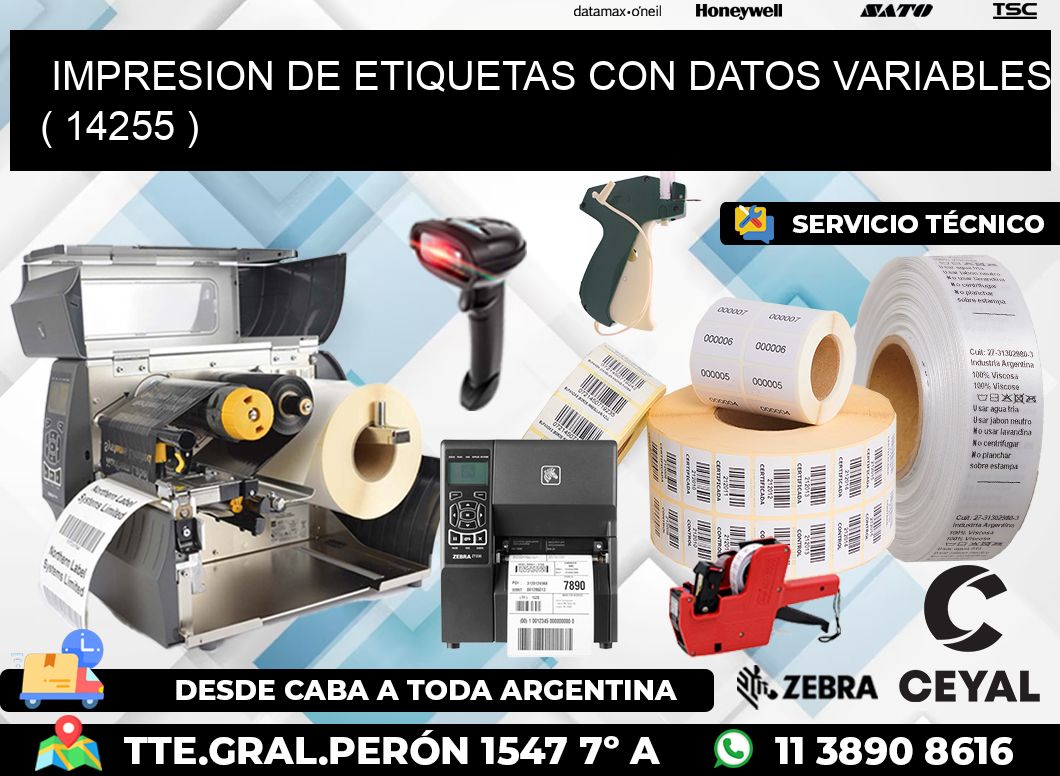 IMPRESION DE ETIQUETAS CON DATOS VARIABLES ( 14255 )