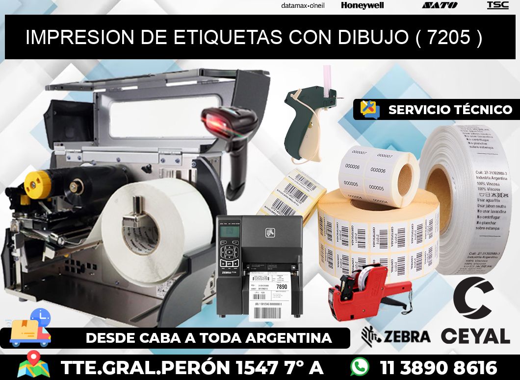 IMPRESION DE ETIQUETAS CON DIBUJO ( 7205 )