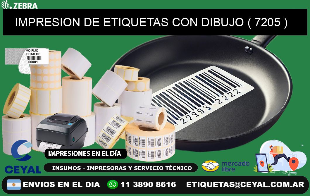 IMPRESION DE ETIQUETAS CON DIBUJO ( 7205 )