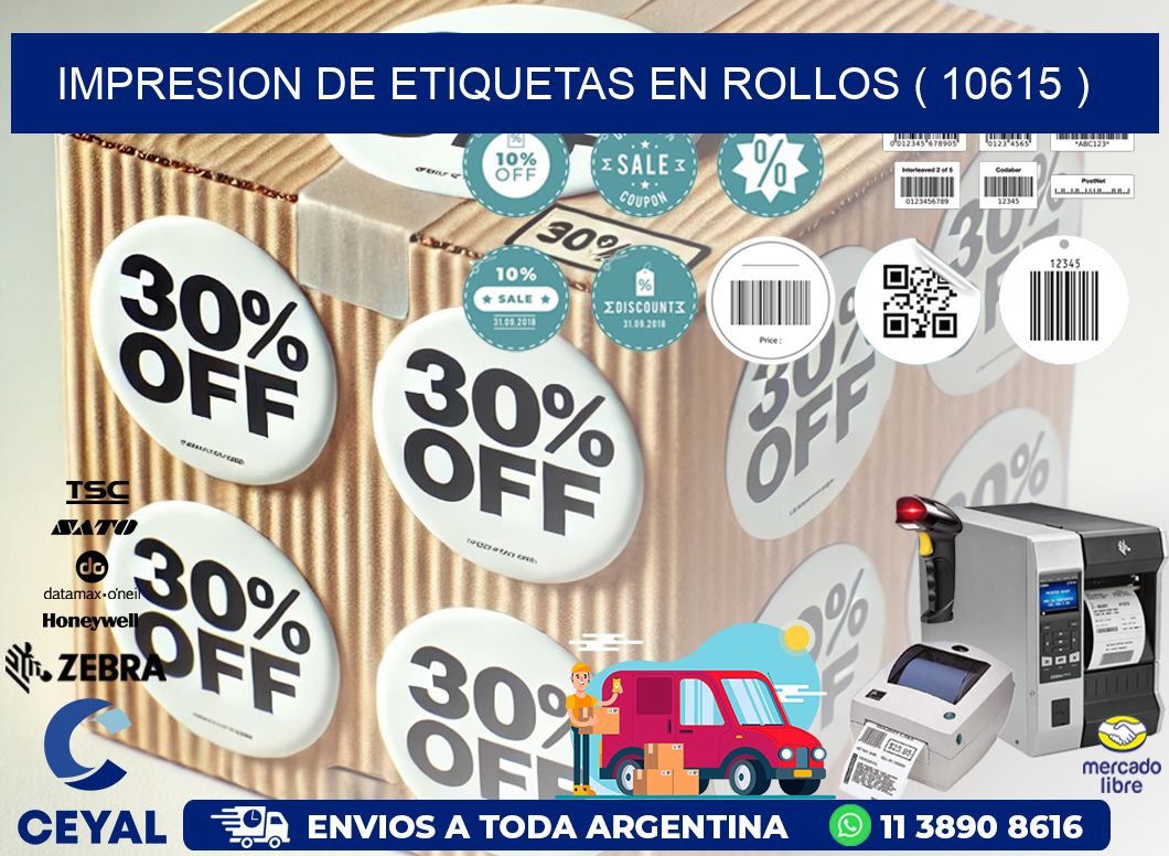 IMPRESION DE ETIQUETAS EN ROLLOS ( 10615 )