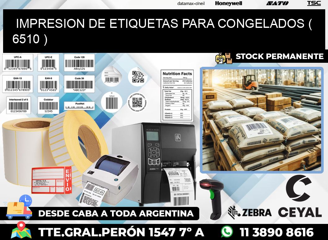 IMPRESION DE ETIQUETAS PARA CONGELADOS ( 6510 )