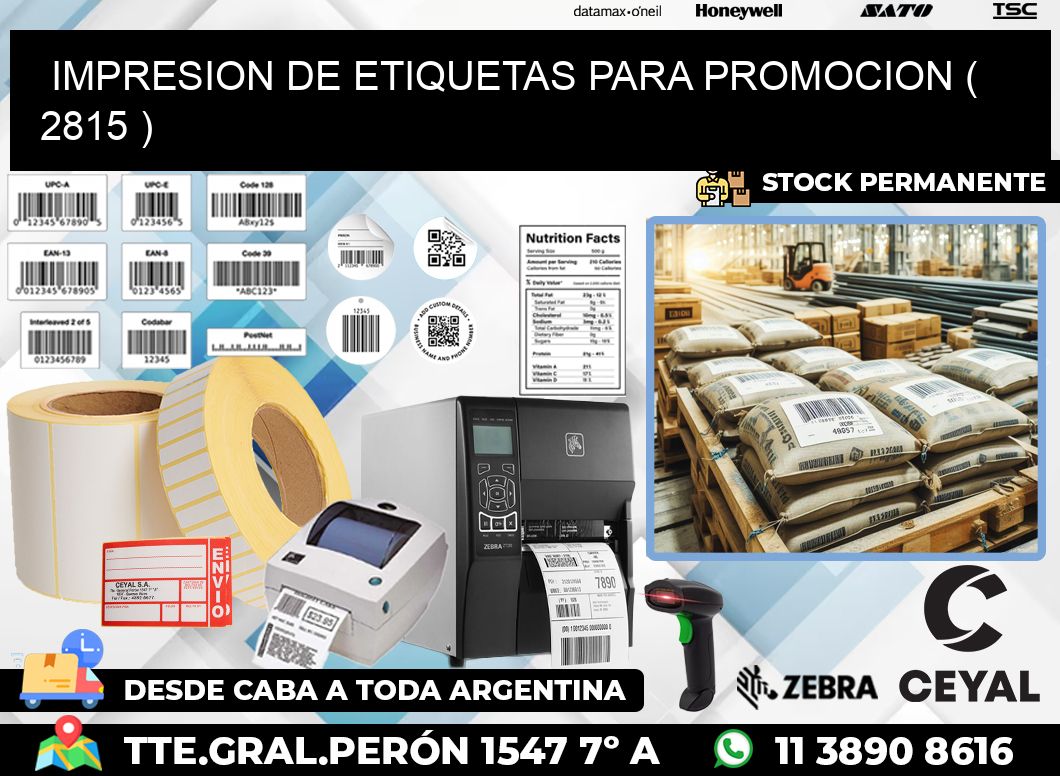 IMPRESION DE ETIQUETAS PARA PROMOCION ( 2815 )