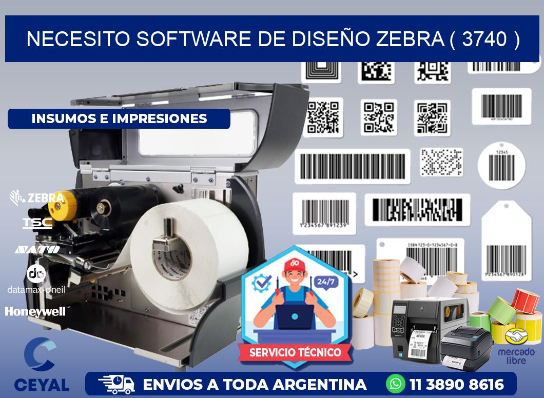 NECESITO SOFTWARE DE DISEÑO ZEBRA ( 3740 )