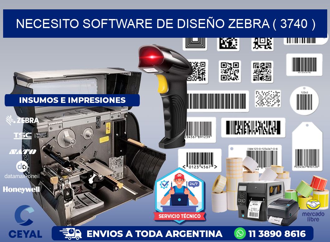 NECESITO SOFTWARE DE DISEÑO ZEBRA ( 3740 )