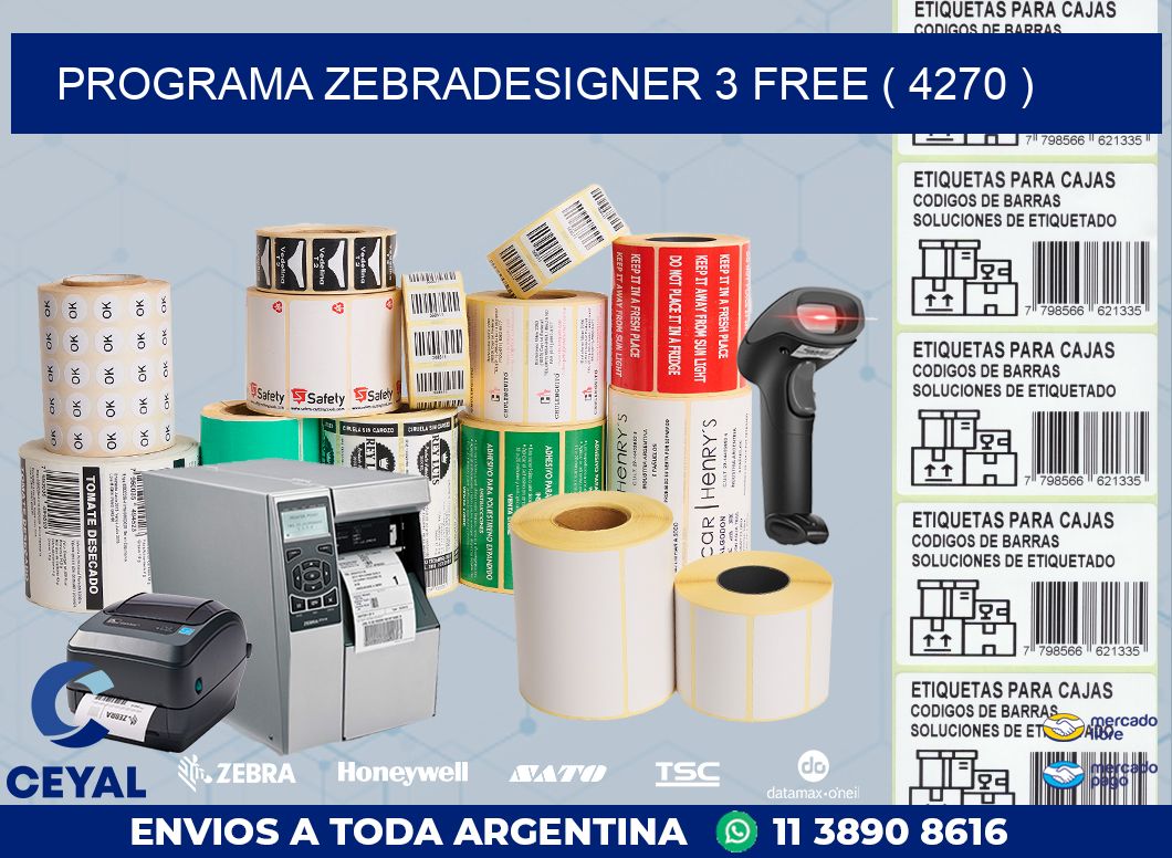 PROGRAMA ZEBRADESIGNER 3 FREE ( 4270 )