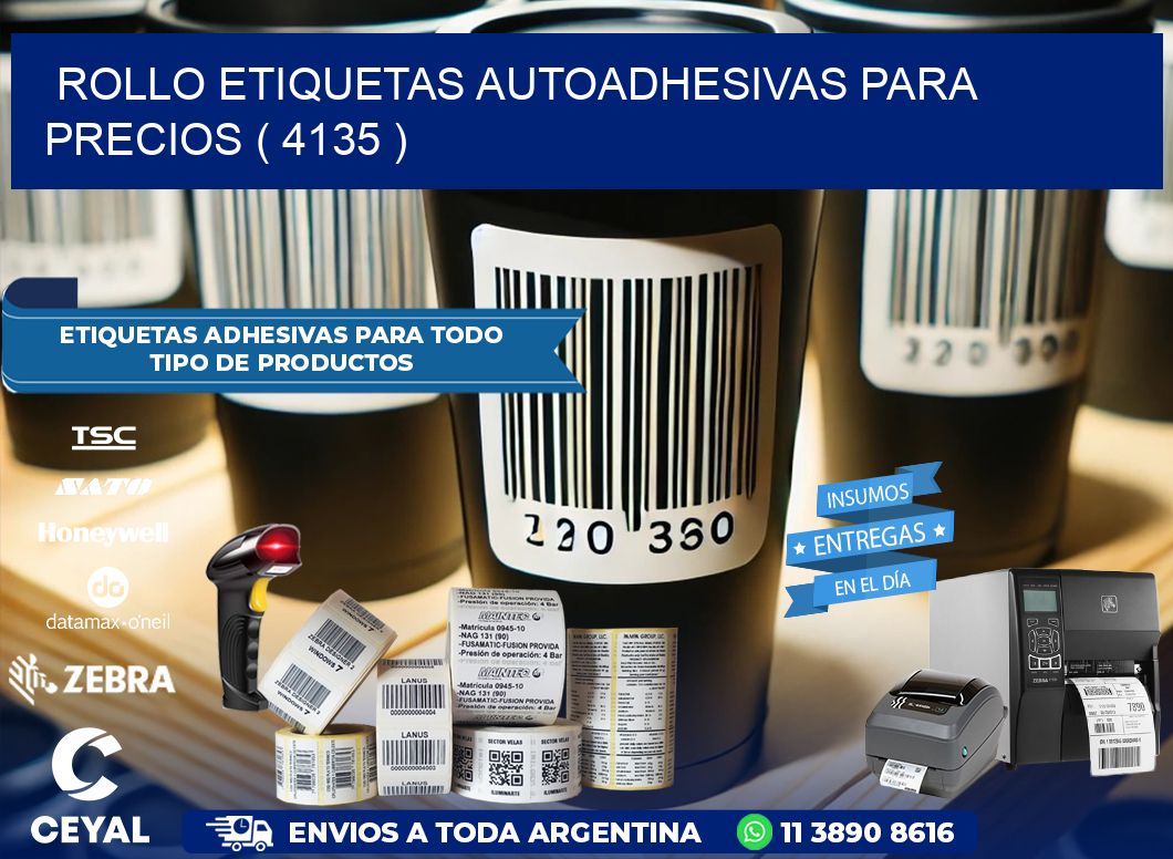 ROLLO ETIQUETAS AUTOADHESIVAS PARA PRECIOS ( 4135 )