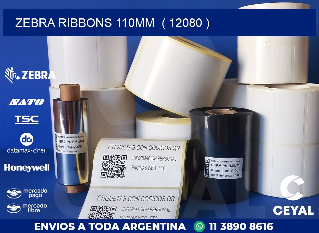 ZEBRA RIBBONS 110MM  ( 12080 )