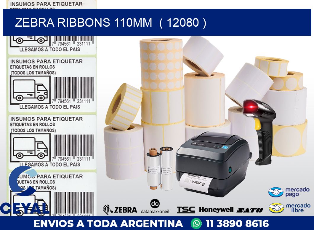 ZEBRA RIBBONS 110MM  ( 12080 )