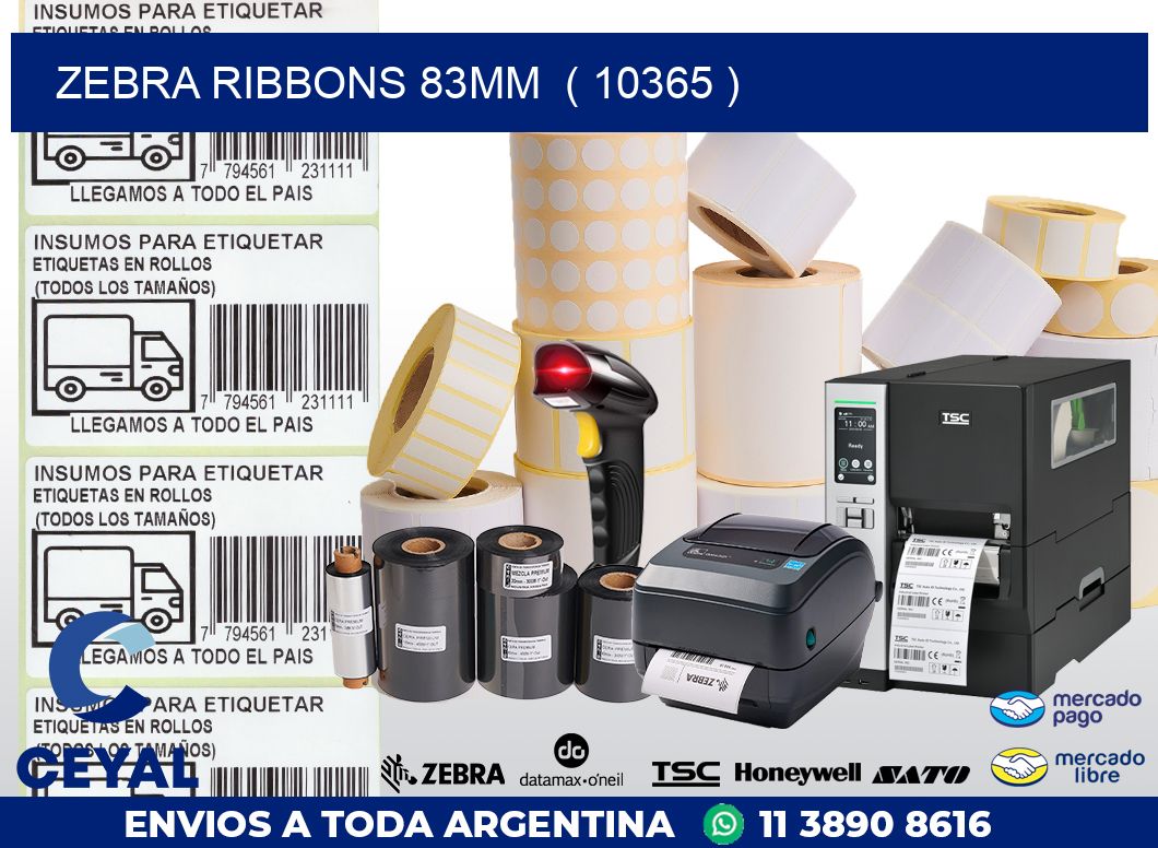 ZEBRA RIBBONS 83MM  ( 10365 )