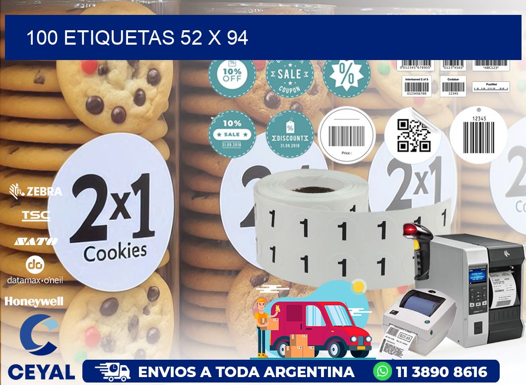 100 ETIQUETAS 52 x 94