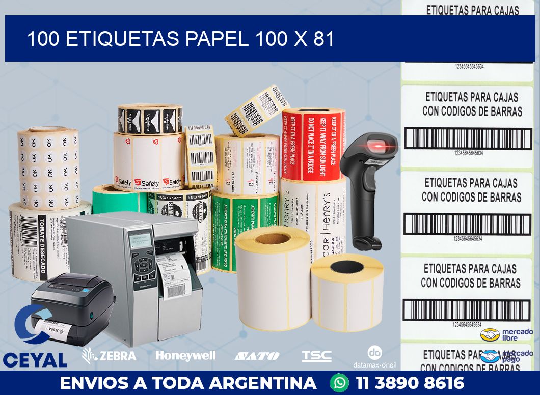 100 ETIQUETAS PAPEL 100 x 81