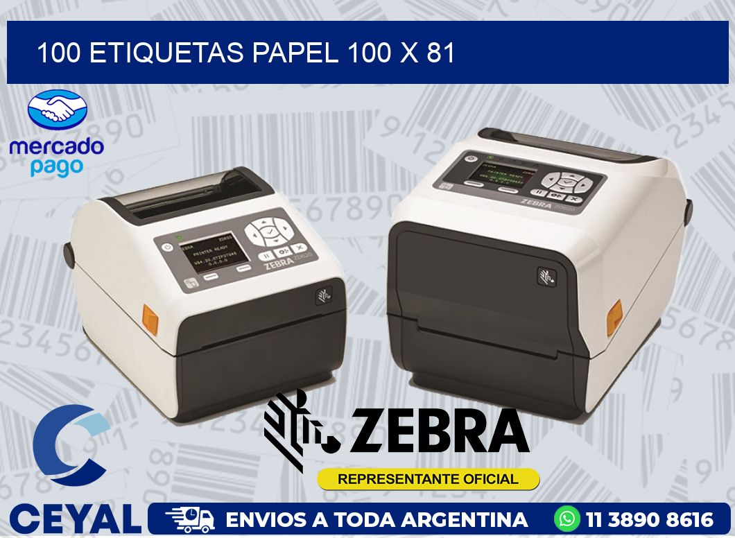 100 ETIQUETAS PAPEL 100 x 81
