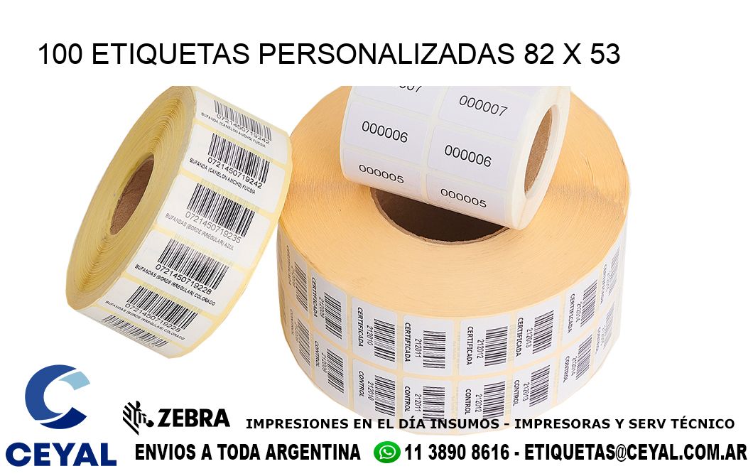 100 ETIQUETAS PERSONALIZADAS 82 x 53