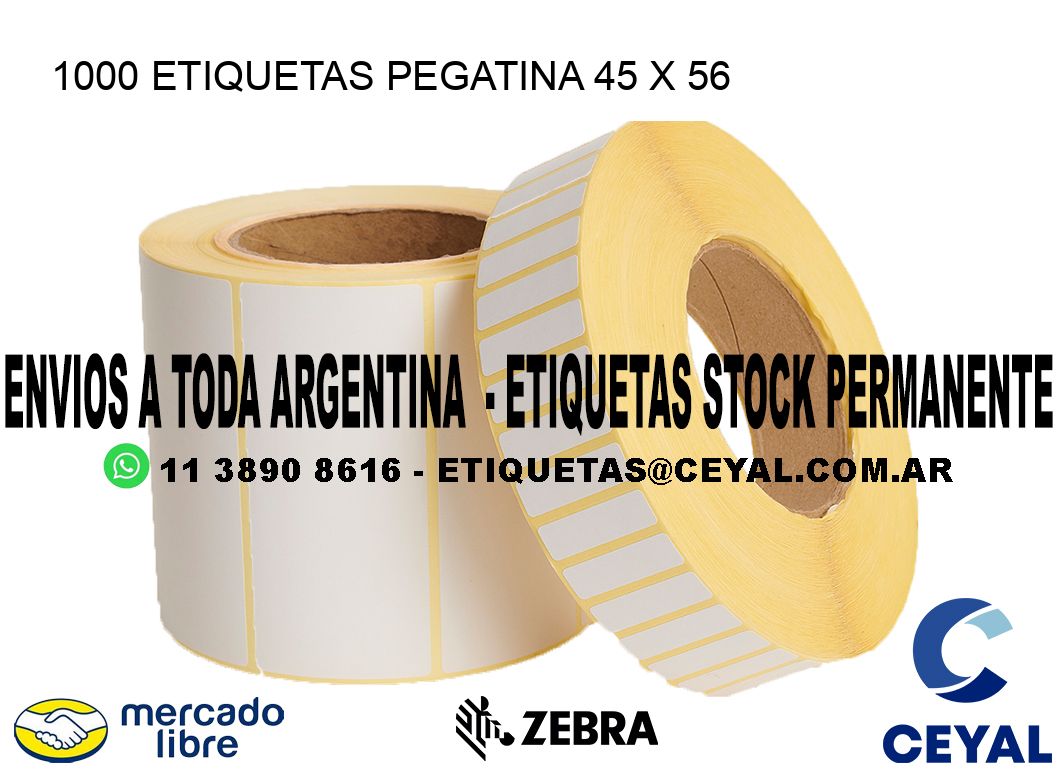 1000 ETIQUETAS PEGATINA 45 x 56