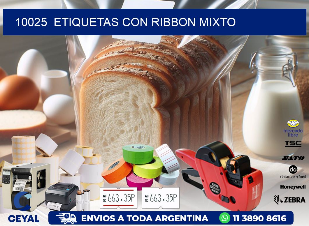 10025  ETIQUETAS CON RIBBON MIXTO