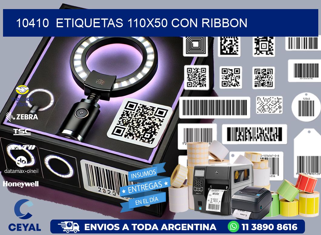 10410  ETIQUETAS 110X50 CON RIBBON