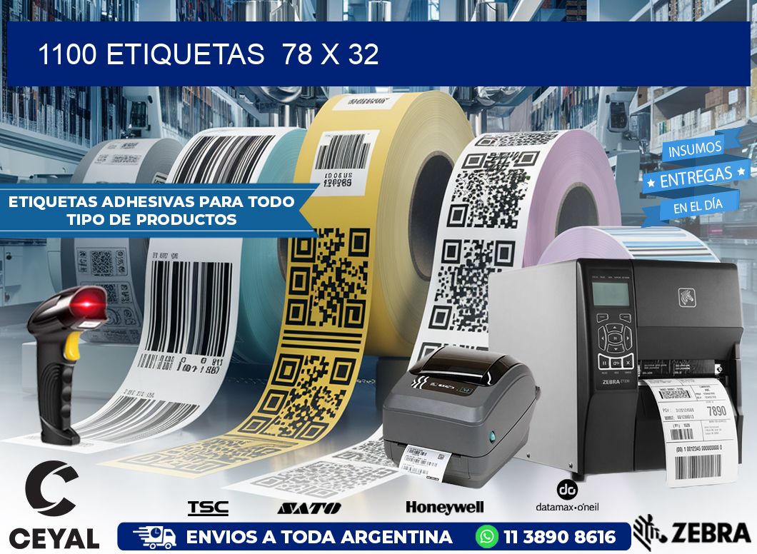 1100 ETIQUETAS  78 x 32