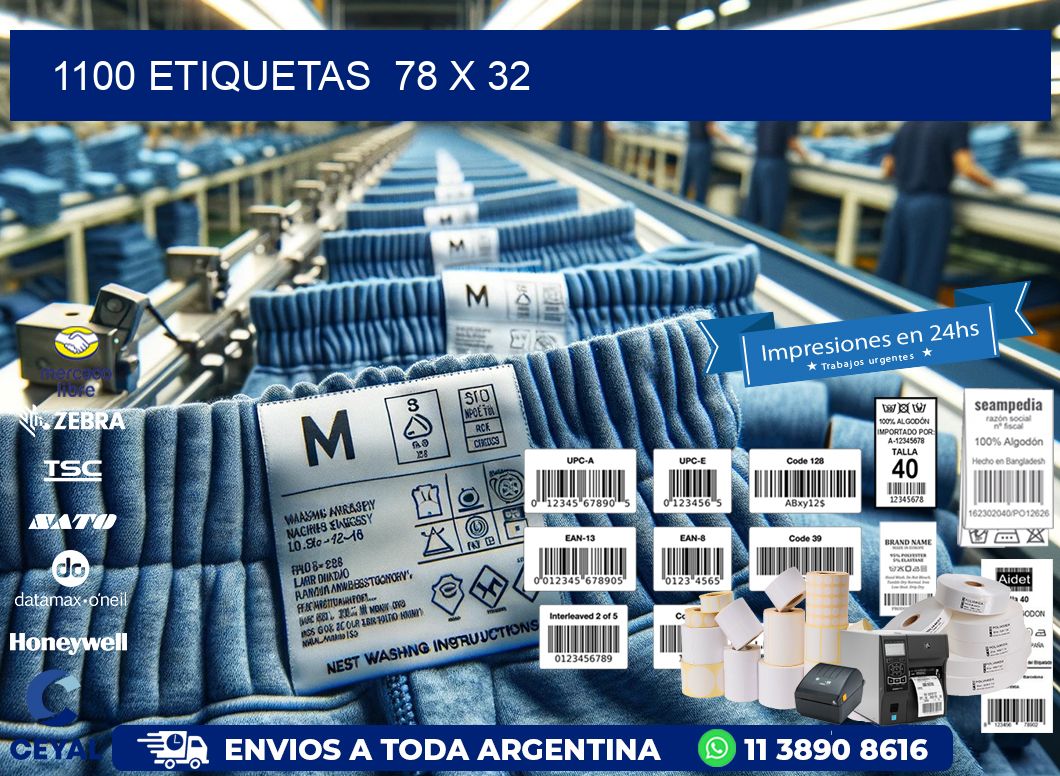1100 ETIQUETAS  78 x 32