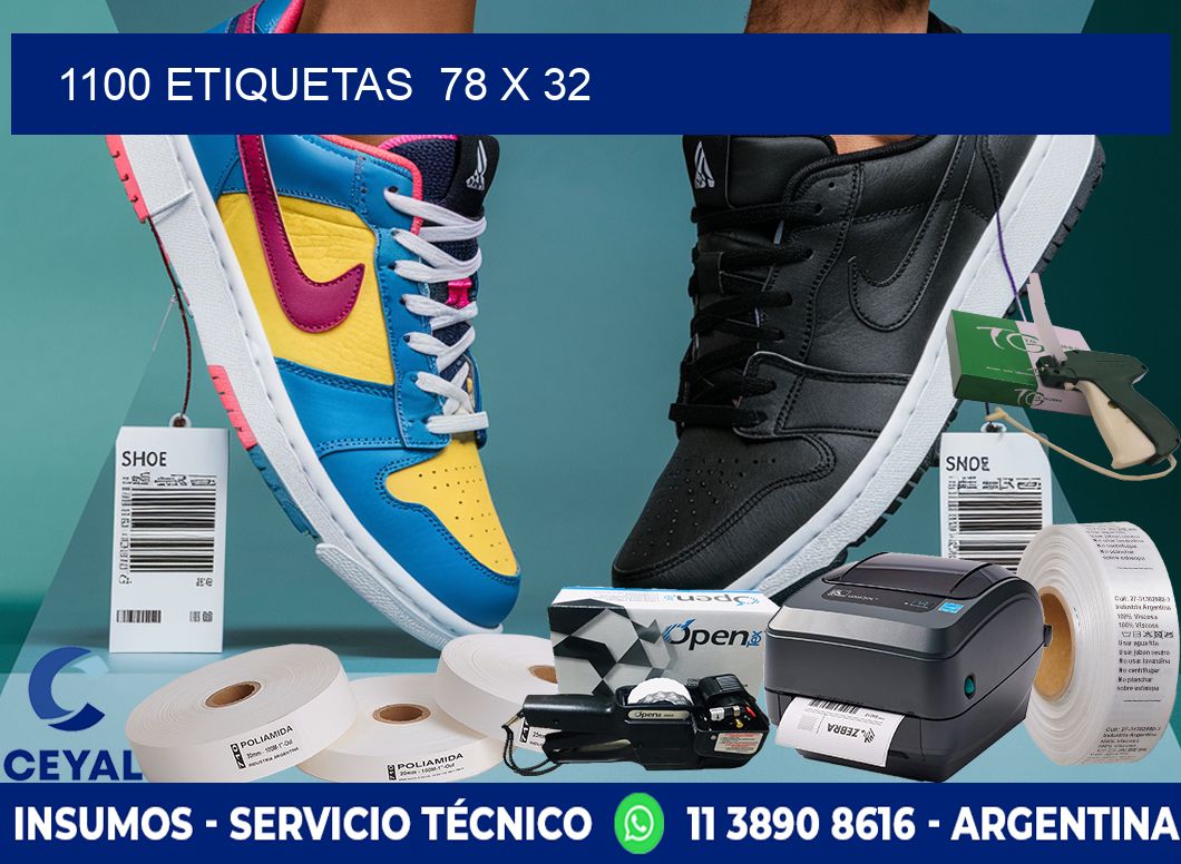 1100 ETIQUETAS  78 x 32