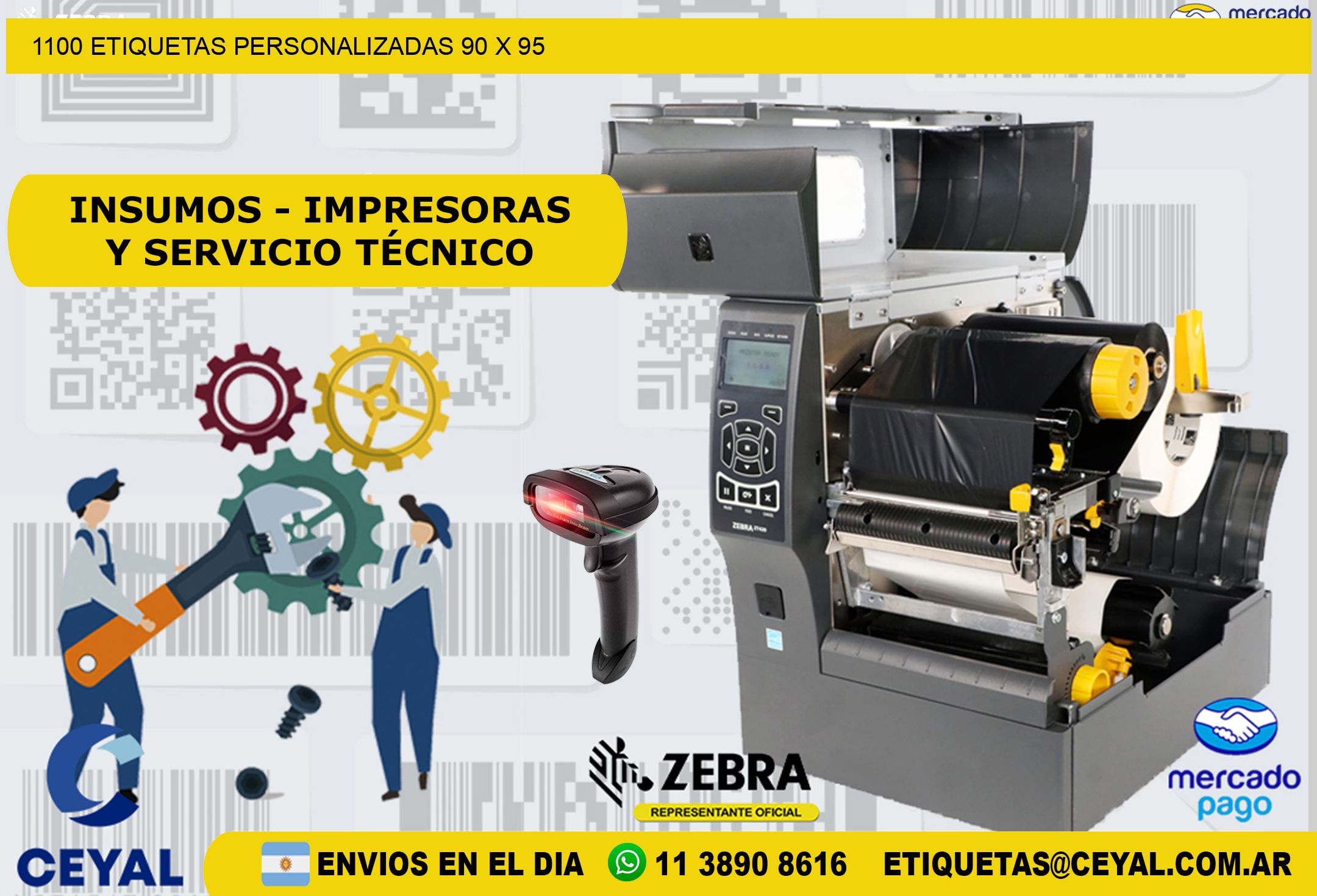 1100 ETIQUETAS PERSONALIZADAS 90 x 95