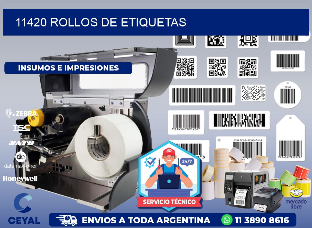 11420 ROLLOS DE ETIQUETAS