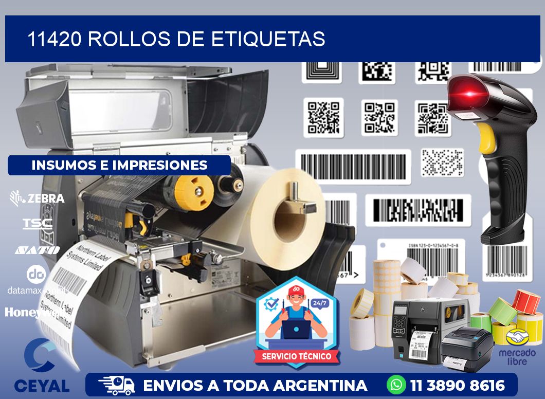 11420 ROLLOS DE ETIQUETAS