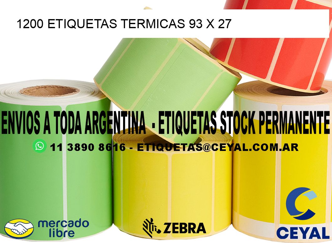 1200 ETIQUETAS TERMICAS 93 x 27
