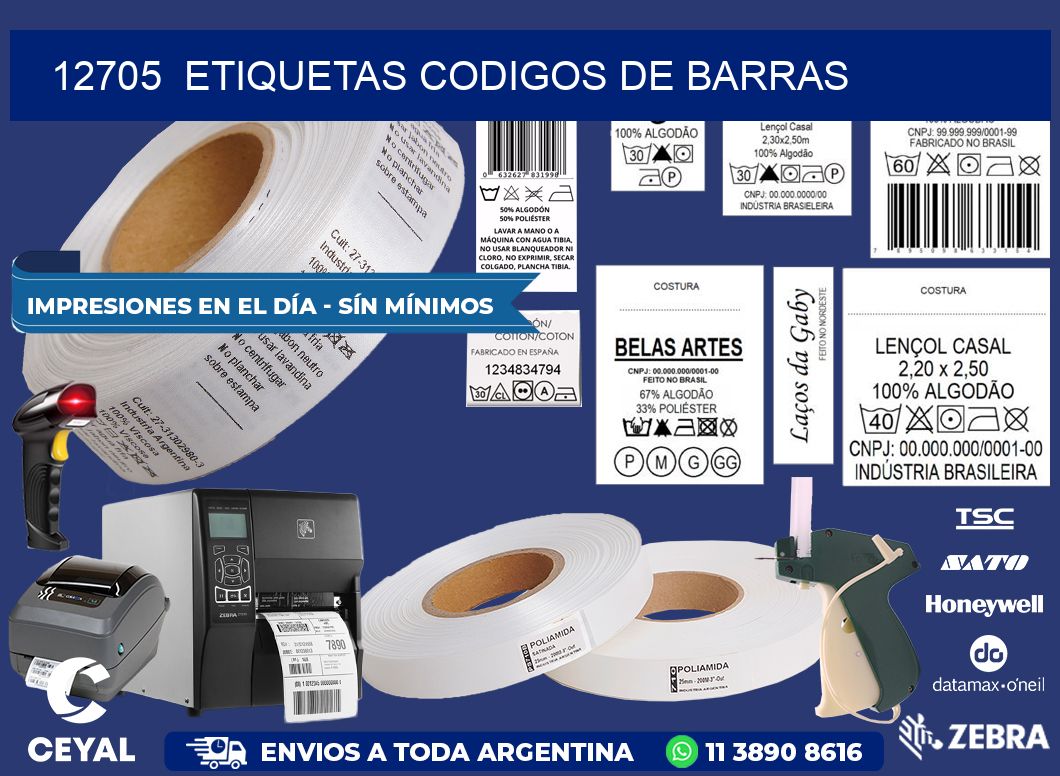 12705  ETIQUETAS CODIGOS DE BARRAS