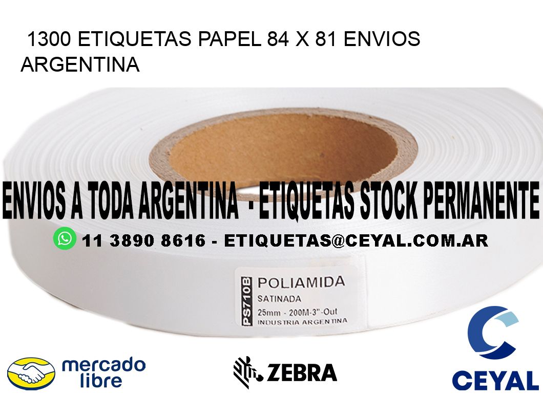 1300 ETIQUETAS PAPEL 84 x 81 ENVIOS ARGENTINA