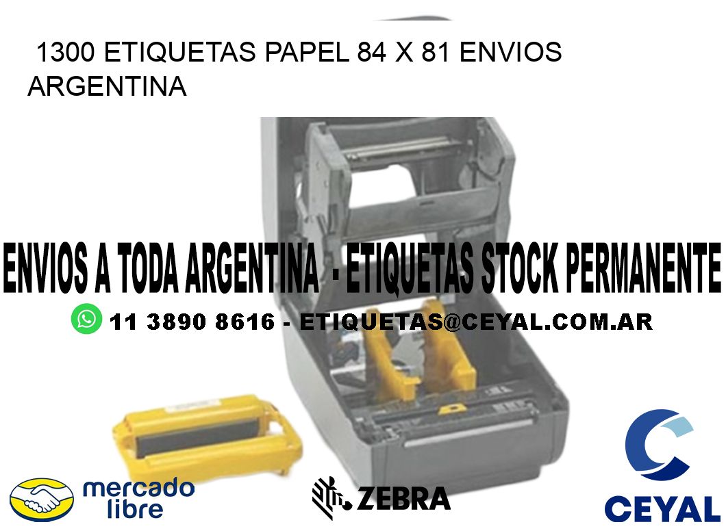 1300 ETIQUETAS PAPEL 84 x 81 ENVIOS ARGENTINA
