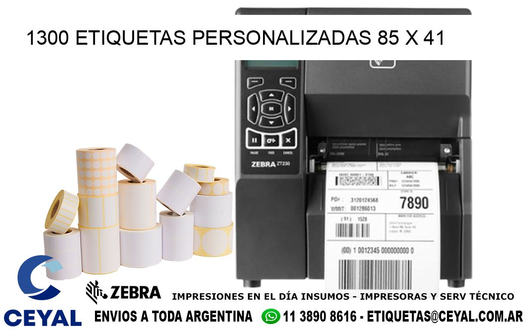 1300 ETIQUETAS PERSONALIZADAS 85 x 41