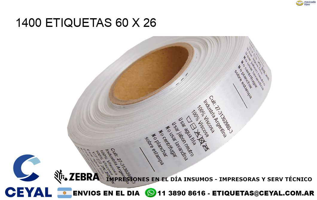 1400 ETIQUETAS 60 x 26