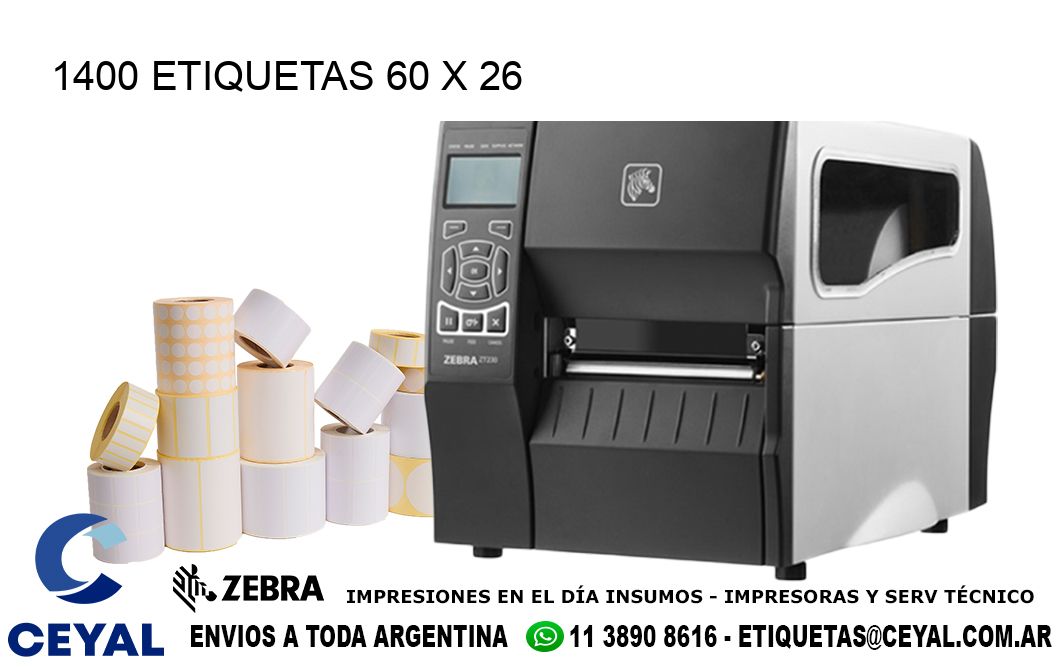 1400 ETIQUETAS 60 x 26